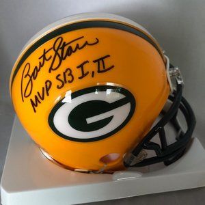 Bart Starr AUTOGRAPHED Green Bay Packers Riddell Mini Helmet Inscribed COA